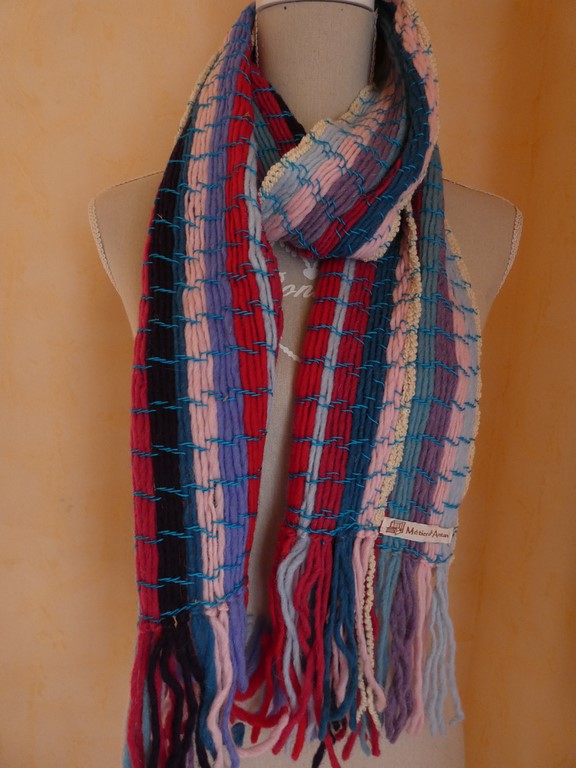 Métier d'Antan: Echarpe tissée en laine