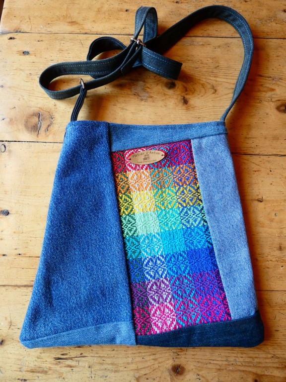 Métier d'antan: Sac tissé + jeans recyclé