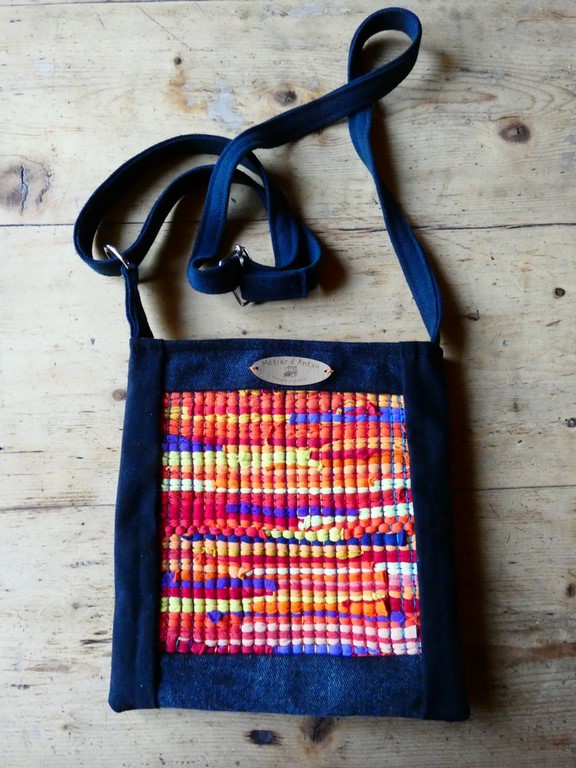 Métier d'antan: Sac tissé + jeans recyclé