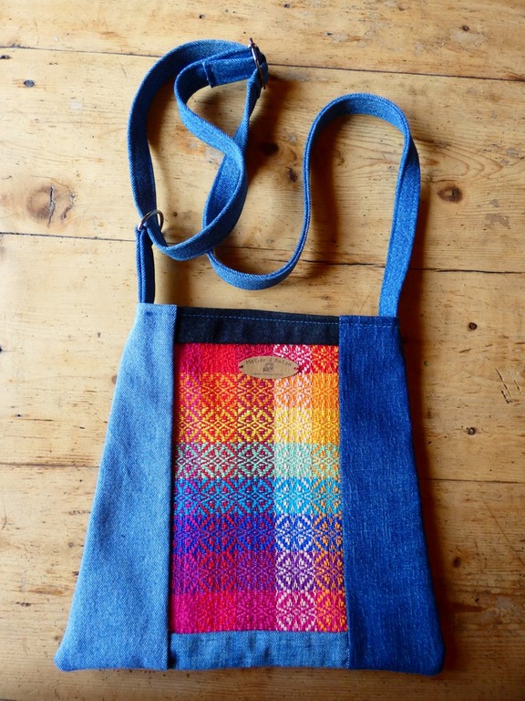 Métier d'antan: Sac tissé + jeans recyclé