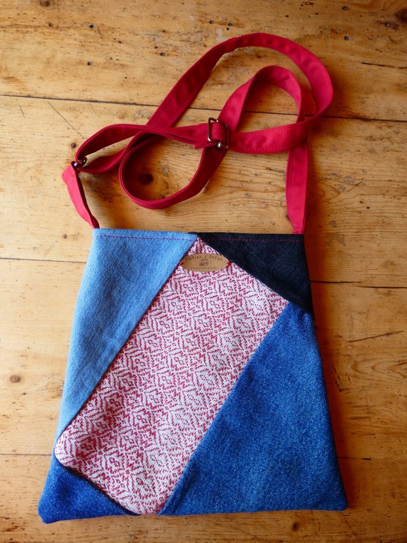 Métier d'antan: Sac tissé + jeans recyclé