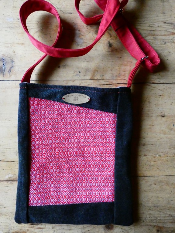 Métier d'antan: Sac tissé + jeans recyclé
