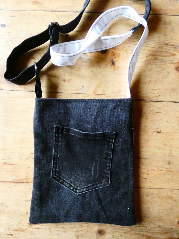 Métier d'antan: Sac tissé + jeans recyclé