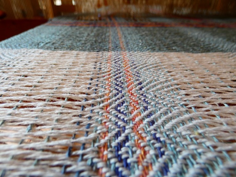 Echarpe tissée en soie sauvage Métier d'Antan: Echarpe tissée en soie sauvage