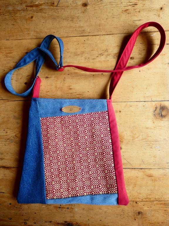 Métier d'antan: Sac tissé + jeans recyclé
