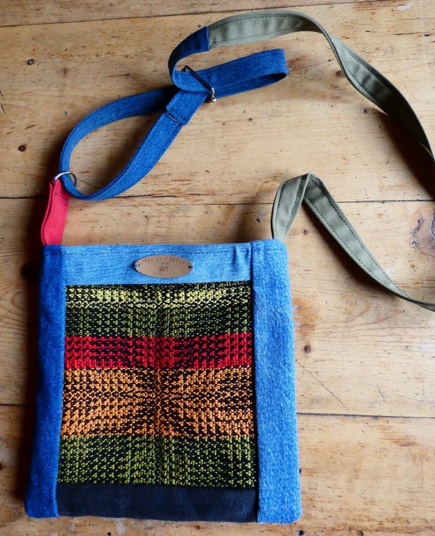 Métier d'antan: Sac tissé + jeans recyclé