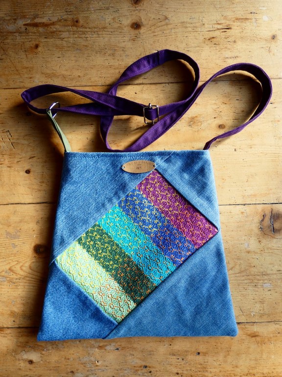 Métier d'antan: Sac tissé + jeans recyclé