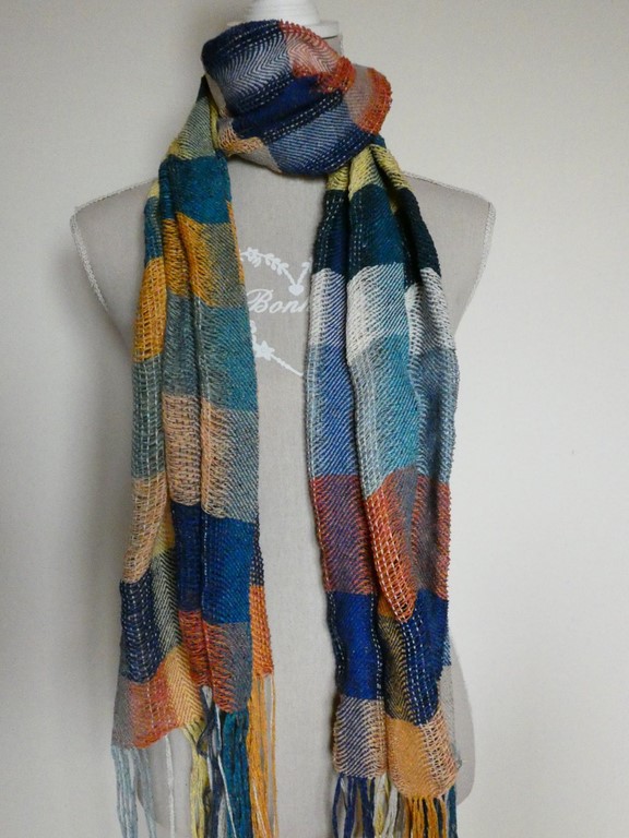 Métier d'Antan: Echarpe tissée en soie sauvage