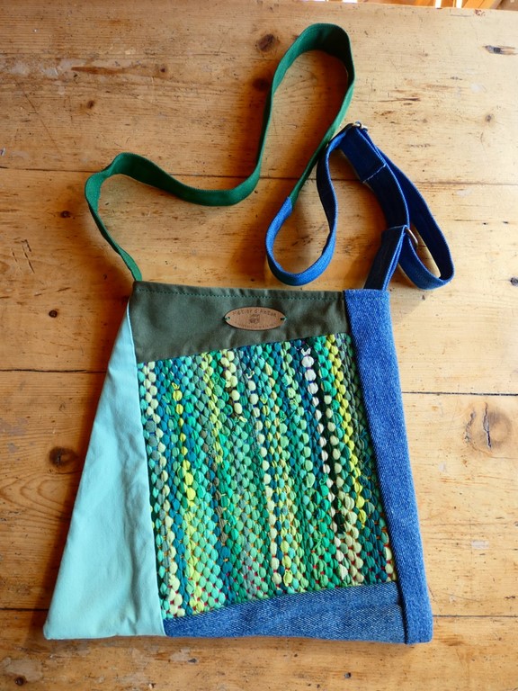 Métier d'antan: Sac tissé + jeans recyclé