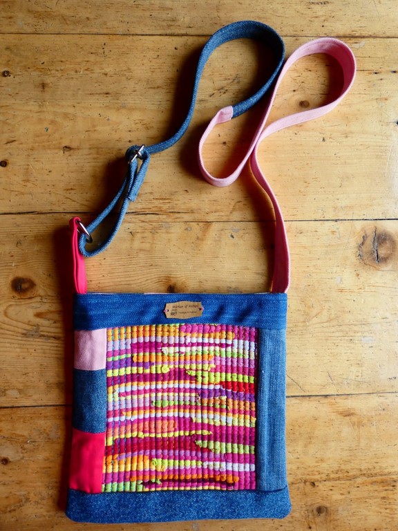 Métier d'antan: Sac tissé + jeans recyclé