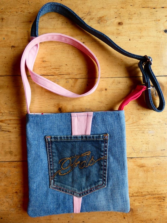 Métier d'antan: Sac tissé + jeans recyclé