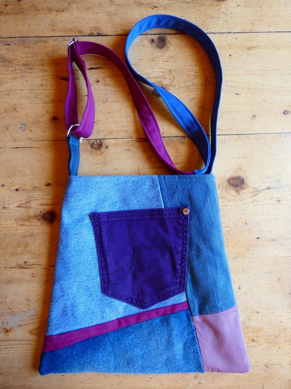 Métier d'antan: Sac tissé + jeans recyclé