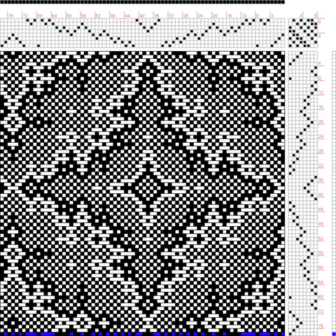 Métier d'Antan: motif de tissage utilisant 8 cadres