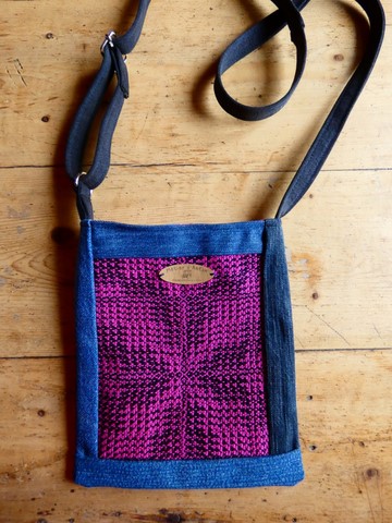 Métier d'antan: Sac tissé + jeans recyclé